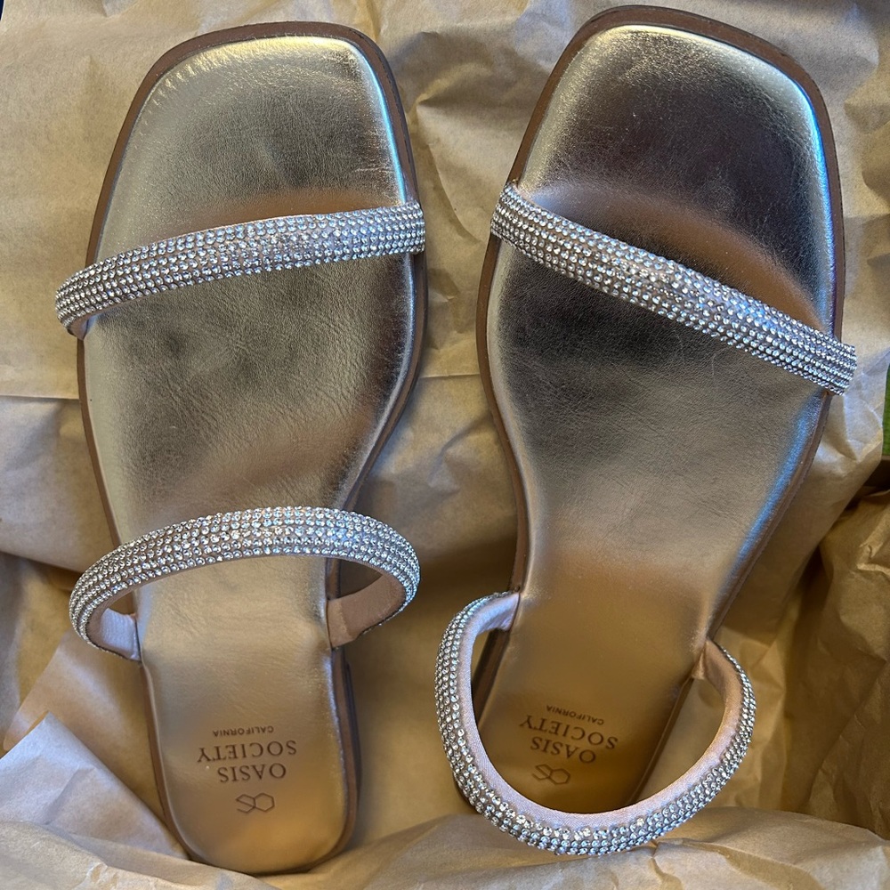 Metallic sandals